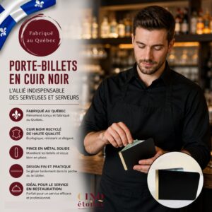 Porte Billets en Cuir Noir : L'Allié Indispensable des Serveuses et Serveurs