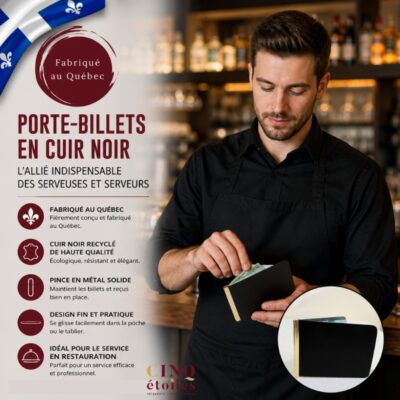 Porte Billets en Cuir Noir : L'Allié Indispensable des Serveuses et Serveurs