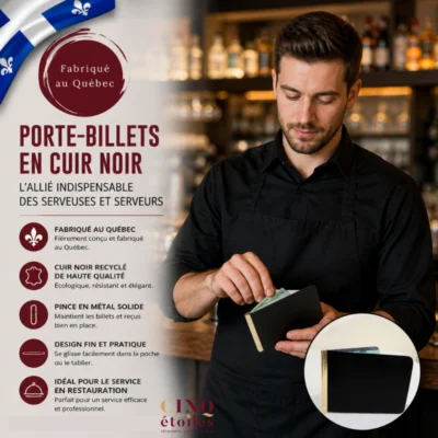 Porte Billets en Cuir Noir : L'Allié Indispensable des Serveuses et Serveurs