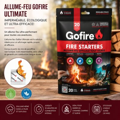 Allume-Feu Gofire Ultimate – Imperméable, Écologique et Ultra-Efficace - 24 unités