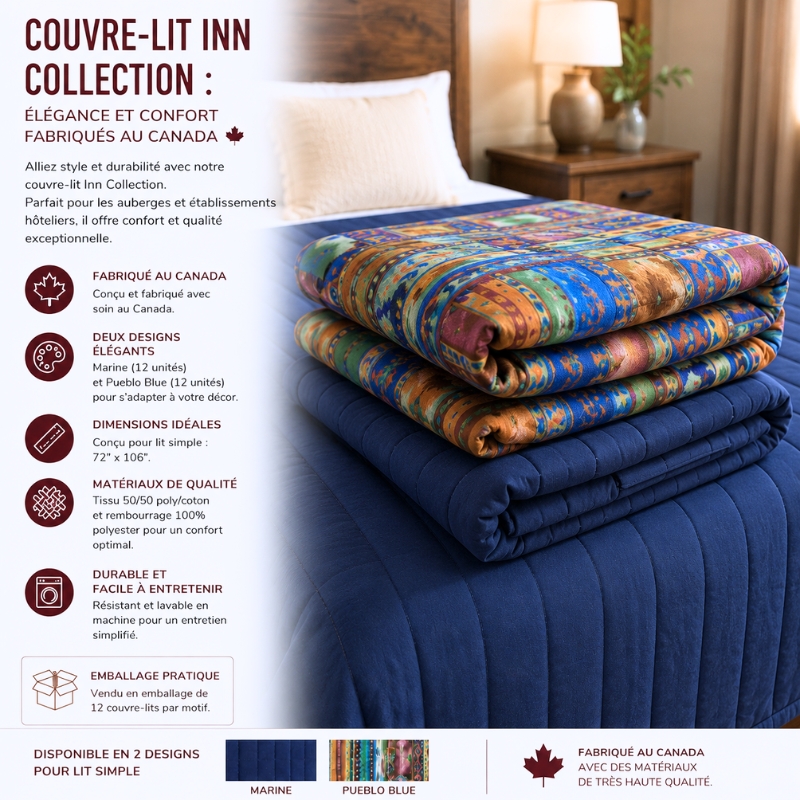Couvre-Lit Inn Collection : Élégance et Confort Fabriqués au Canada