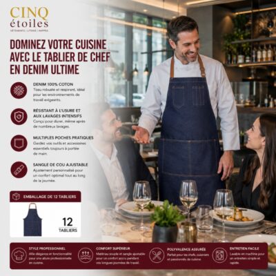 Dominez Votre Cuisine avec le Tablier de Chef en Denim Ultime