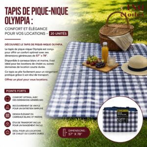 Tapis de Pique-Nique Olympia: Confort et Élégance pour Vos Locations- 20 unités