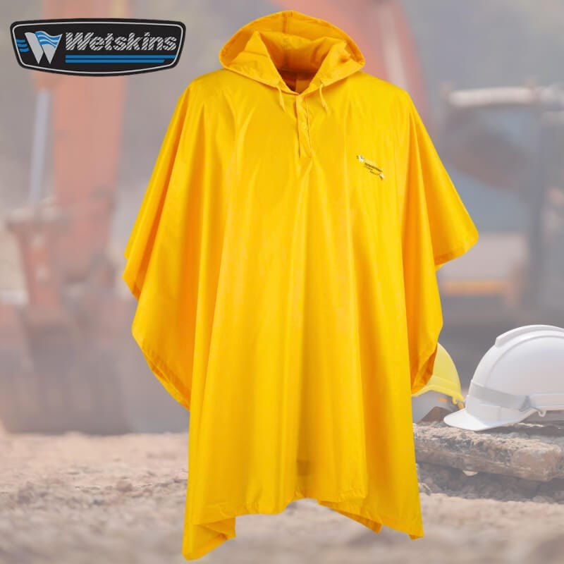Poncho de Chantier en Vinyle jaune – 100% Imperméable & Résistant
