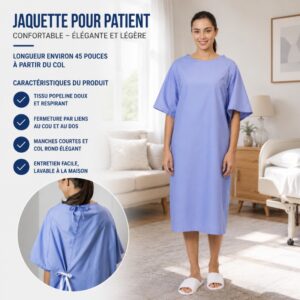 Jaquette pour patient confortable – Élégante et légère