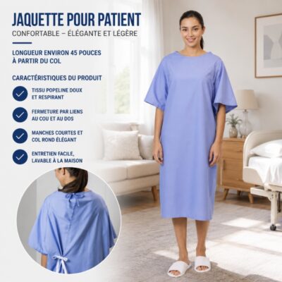 Jaquette pour patient confortable – Élégante et légère