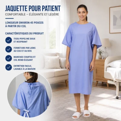 Jaquette pour patient confortable – Élégante et légère