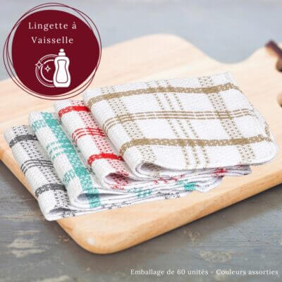 Lingette à Vaisselle Gaufrée – Pour Cuisine Pro - 60 unités