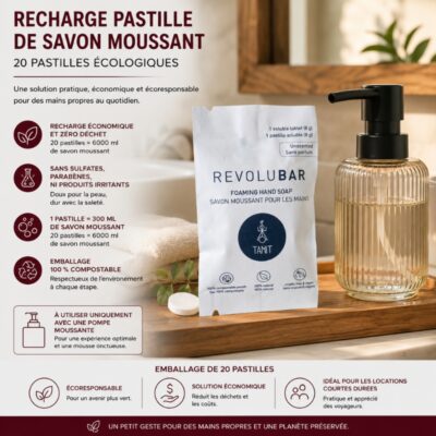 Recharge pastille de Savon Moussant – 20 Pastilles Écologiques