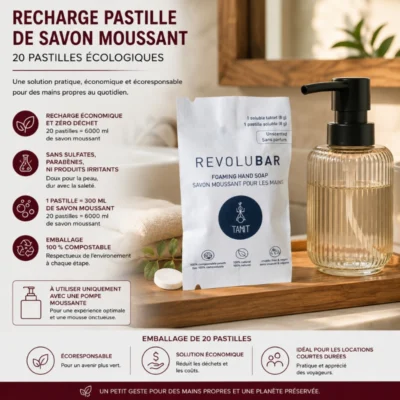 Recharge pastille de Savon Moussant – 20 Pastilles Écologiques