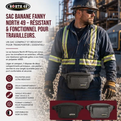 Sac Banane Fanny North 49 – Résistant & Fonctionnel pour Travailleurs