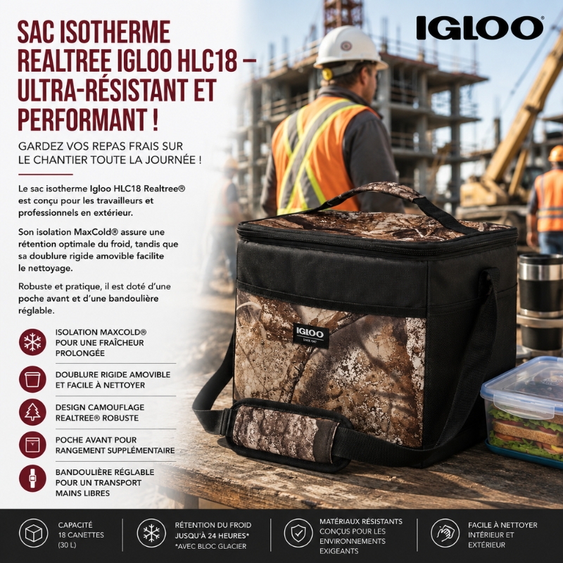 Sac Isotherme Realtree Igloo HLC18 – Ultra-Résistant et Performant !
