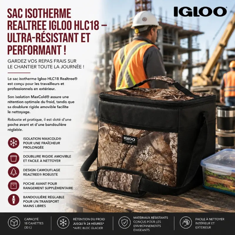 Sac Isotherme Realtree Igloo HLC18 – Ultra-Résistant et Performant !