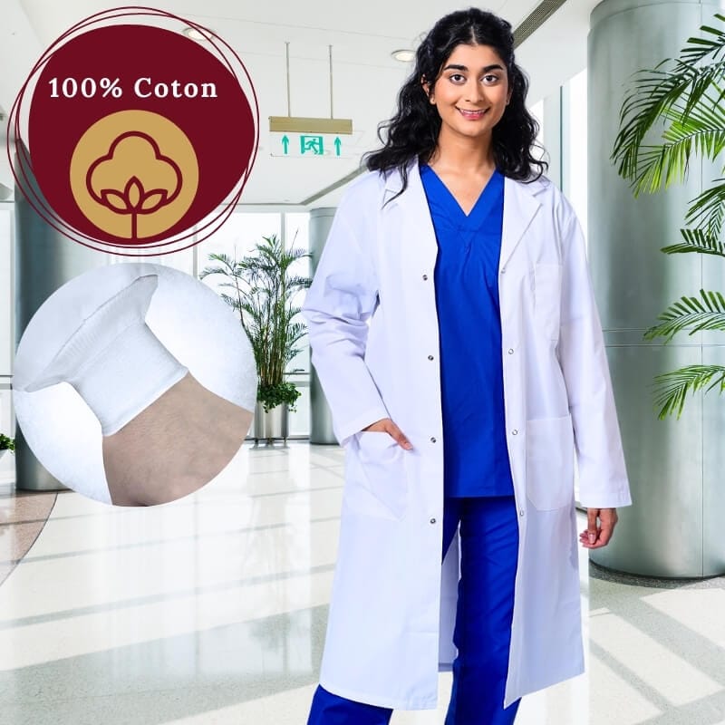 Sarrau Blanc 100 % Coton sergé – Résistance & Confort