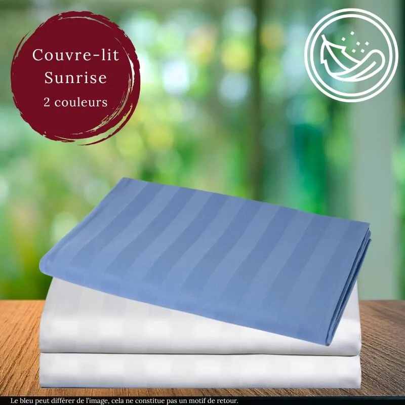 Couvre-lit Sunrise à Rayures – Élégance et Confort Professionnel