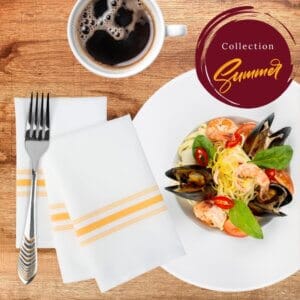 Serviette de table Blanche– Collection Summer : fraîcheur et style bistro