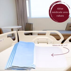 Protection de lit incontinence – Lavable avec rabats solides