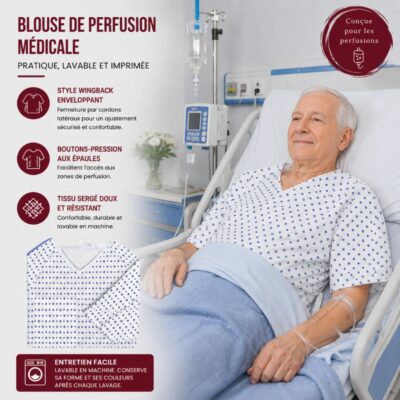 Blouse de perfusion Médicale – Pratique, lavable et imprimée