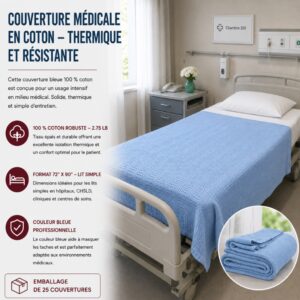 Couverture médicale en coton – thermique et résistante
