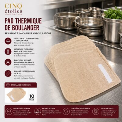 Pad thermique de boulanger – Résistant à la chaleur avec élastique