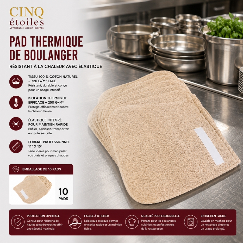 Pad thermique de boulanger – Résistant à la chaleur avec élastique