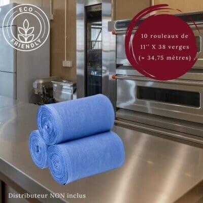 Essuie-main à rouleau Continu– tissu bleu royal réutilisable