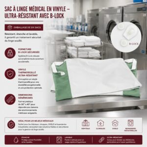 Sac à linge médical en vinyle – Ultra-résistant avec B-Lock