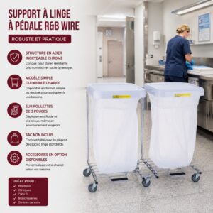 Support à linge à pédale R&B Wire – robuste et pratique