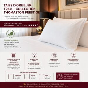 Taies d’oreiller T250 – Collection Thomaston Prestige