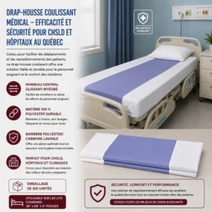 Drap-housse coulissant médical – efficacité et sécurité pour CHSLD et hôpitaux au Québec