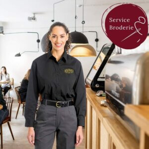Chemise noire popeline extensible – Uniforme professionnel Femmes