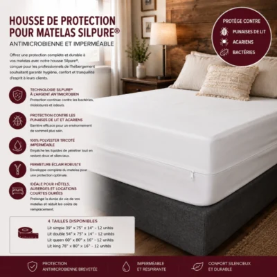 Housse de protection pour matelas Silpure® – Antimicrobienne et imperméable