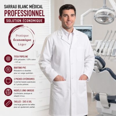 Sarrau Blanc médical Professionnel – Solution Économique