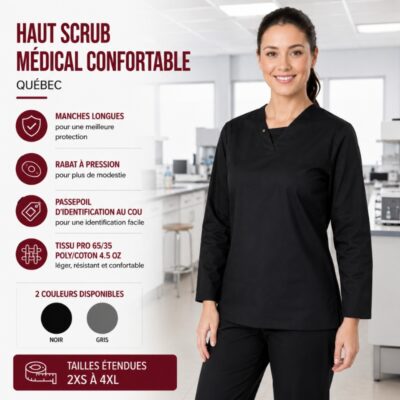 Haut Scrub Médical Confortable – Québec