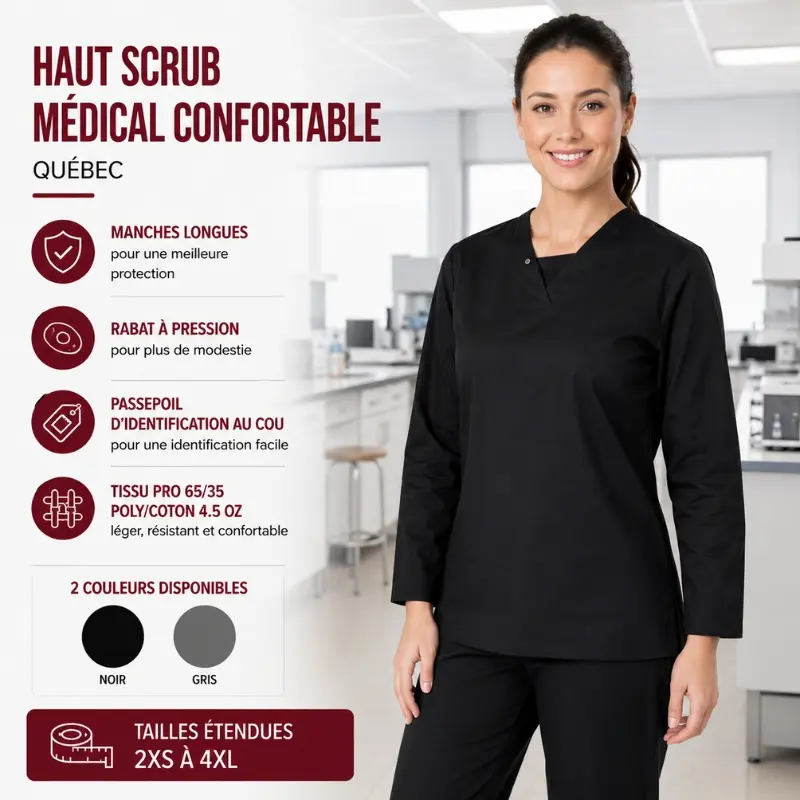 Haut Scrub Médical Confortable – Québec
