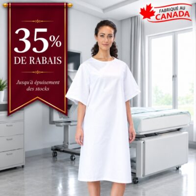 Chemise d’Hôpital Blanche en Liquidation – Québec - 35% de rabais