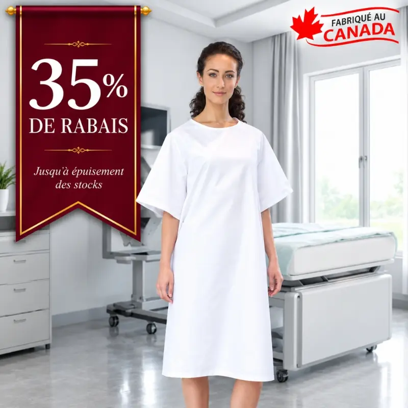 Chemise d’Hôpital Blanche en Liquidation – Québec - 35% de rabais