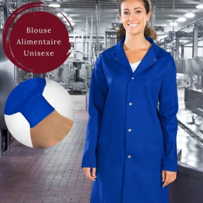 Blouse alimentaire bleu royal unisexe - longue et durable
