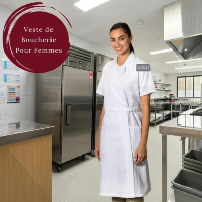 Veste de boucherie blanche pour femmes