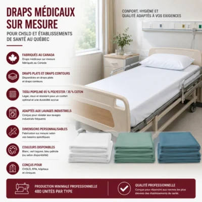 Draps médicaux sur mesure pour CHSLD et établissements de santé au Québec