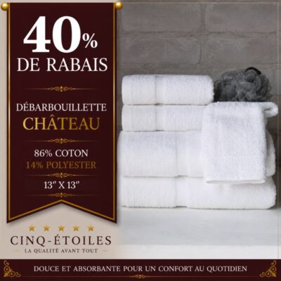 Débarbouillette Château 86 % coton / 14 % polyester