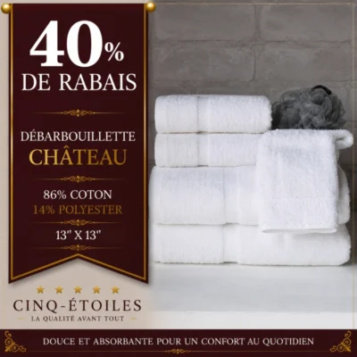 Débarbouillette Château 86 % coton / 14 % polyester