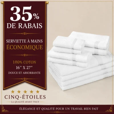 Serviette à mains économique 100 % coton – 16 po x 27 po