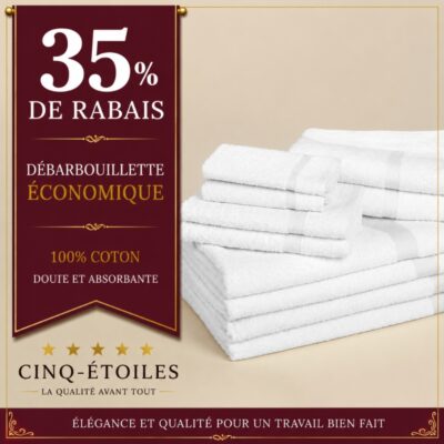 Débarbouillette blanche économique 100 % coton – 12 po x 12 po