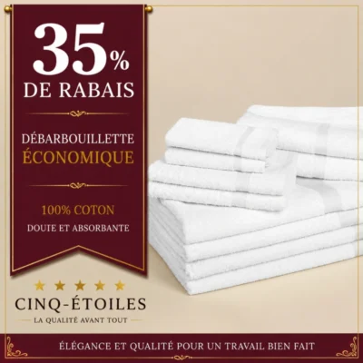 Débarbouillette blanche économique 100 % coton – 12 po x 12 po