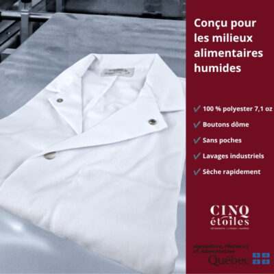 Présentation sarrau pour milieu alimentaire humide