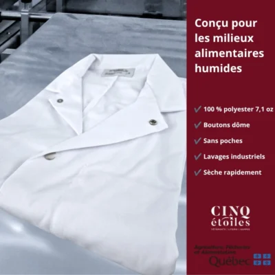 Présentation sarrau pour milieu alimentaire humide