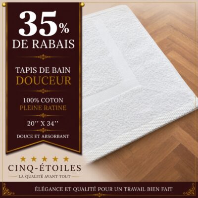Tapis de bain Douceur 100 % coton – 20 po x 34 po