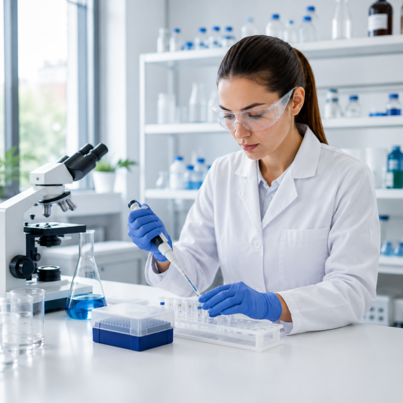 Sarrau blanc professionnel pour laboratoire