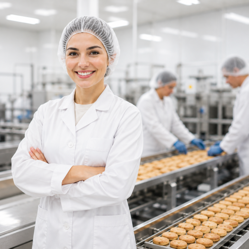 Sarrau blanc professionnel pour la transformation alimentaire